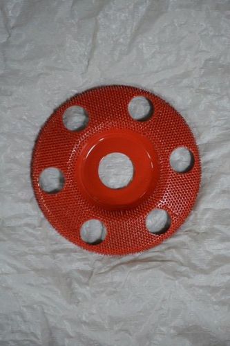 Saburr-Tooth 4” Sanding Disc Flat Face W/Holes SD470H 7/8 Bore Red Medium grit