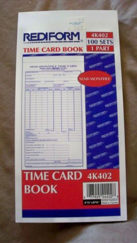 LOT OF 2 books Rediform Semi-Monthly Time Card Form - 4K402