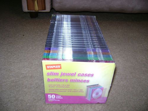 Staples 50 DVD/CD Slim Jewel Cases...NEW