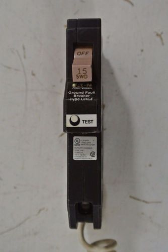 Eaton Cutler Hammer 1 Pole 15 Amp Ground Fault Circuit Breaker Cat: CH115GF