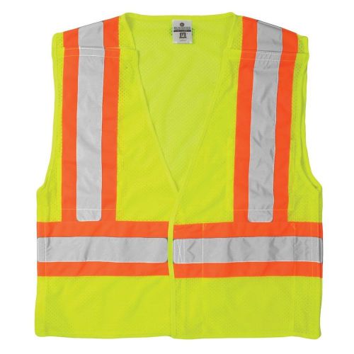 NEW pocket ML KISHIGO mesh HIGH VISIBILTY class 2 #1174 SAFETY VEST yellow X-LRG