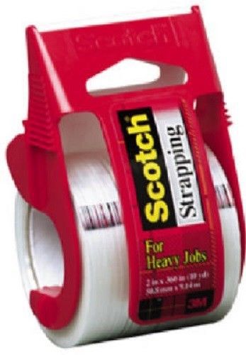 3m 12 pack, scotch, 2&#034; x 360&#034;, heavy duty, filament strapping tape, w dispenser for sale
