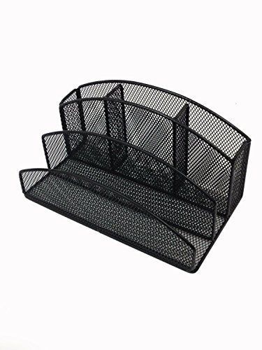 RamBue, Mesh Pencil Caddy and Letter Organizer Black