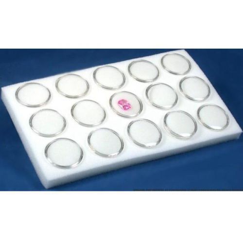 15 White Gem Jars Display Tray Insert 1&#034;