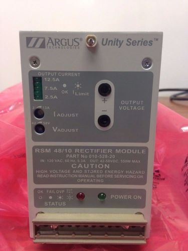 *ARGUS TECHNOLOGIES RSM 48/10 RECTIFIER MODULE 010-528-20