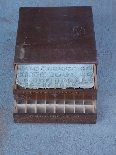 Vintage Solid Wood 2 Drawer Elgin Watch Parts Case Watchmakers Repair Cabinet