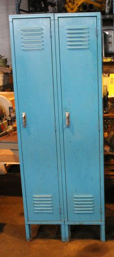 LOT OF 2 INDUSTRIAL METAL BLUE LOCKER 5FT