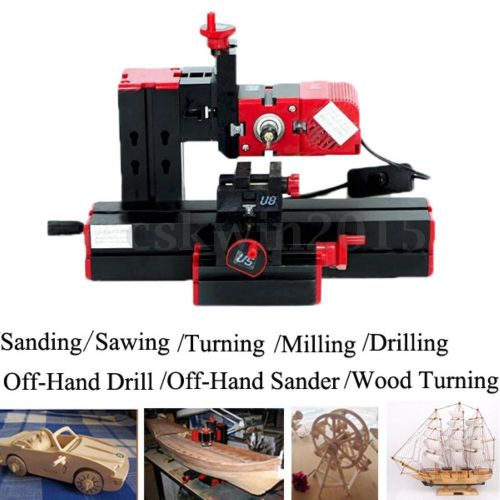 6 In 1 Multi Metal Mini Wood Lathe Motorized Jig-saw Grinder Driller Milling