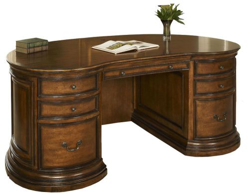 Devonshire Walnut &amp; Mahogany Kidney Shaped Office Desk