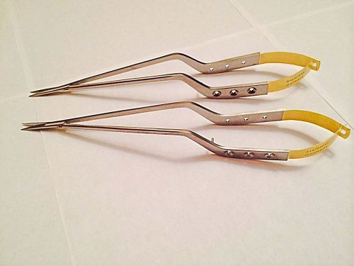 Lot of 2 Yasargil Micro Bayonet Scissors 8.5&#034; CARDIO SURGICAL INSTRUMENTS