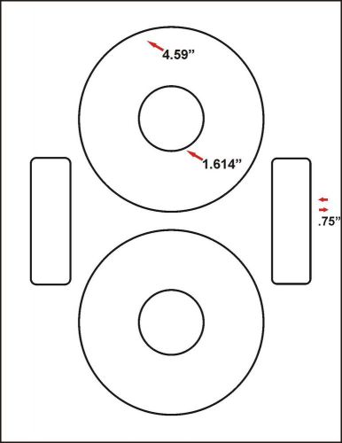 BLANK CD / DVD LABELS 100 WHITE SHEETS X 2 PER PAGE = 200 LABELS