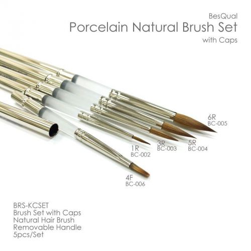 Porcelain brush with cap 5 pieces set besqual premium quality for sale