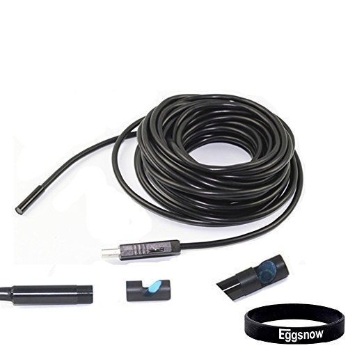 Eggsnow USB Borescope Endoscope Inspection Camera - 15M/49ft, Len Diameter 7mm,