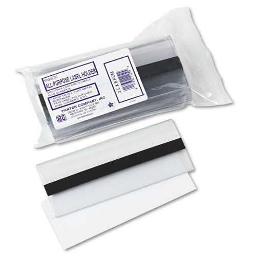 Clear Magnetic Label Holders, Side Load, 6 x 2-1/2, Clear, 10/Pack