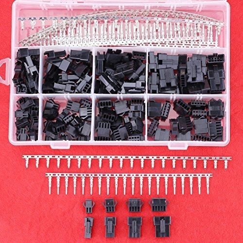 Hilitchi 520Pcs 2.5mm Pitch 2 3 4 5 Pin JST SM Male &amp; Female Plug Housing and