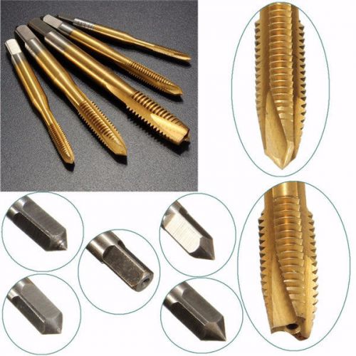 5pcs m3-m8 hss spiral point tap straight flute metric titanium machine screw tap for sale