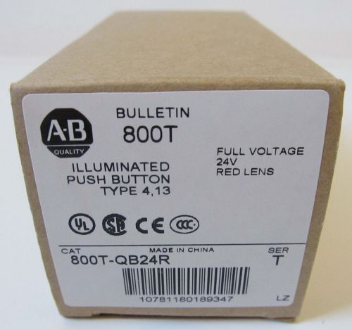 NEW ALLEN BRADLEY 800T-QB24R RED ILLUMINATED PUSH BUTTON SER T