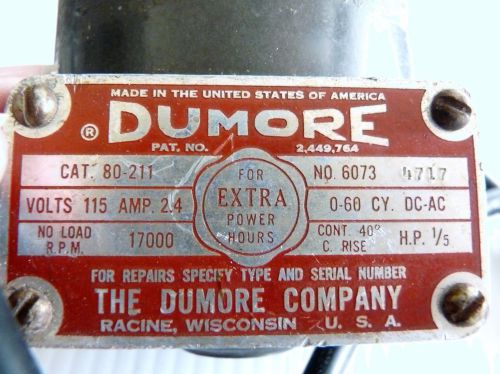 Dumore motor 115 v ,17,000rpm