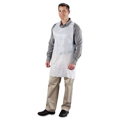 Poly Apron, White, 24w x 42l, 1000/Carton