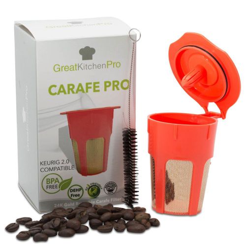 Carafe pro great kitchen pro keurig 2.0 compatible 24 k gold reusable filter car for sale