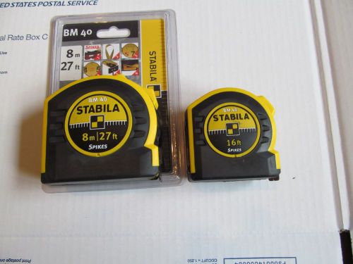 2 STABILA  BM40 27-foot / 16 foot Heavy duty Tape Measures  Pair measure metric