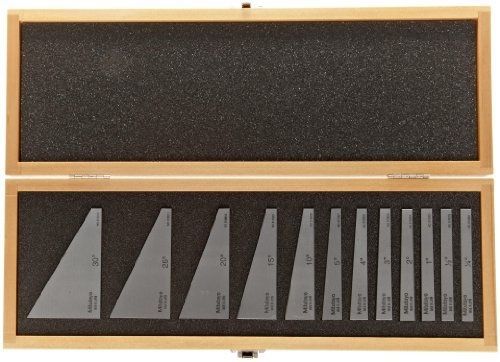 Mitutoyo 981-102 Angle Block Set, +/- 20 Seconds Accuracy (12 Piece Set)