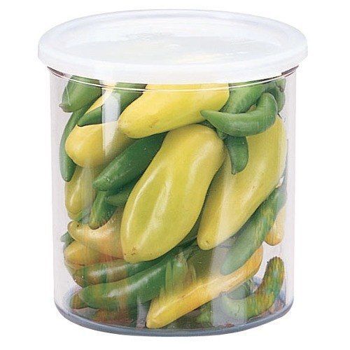 CAMBRO 12 EA. - 1.2 QT 4-7/8&#034; DIAMETER CLEAR SALAD CROCK W/ LID - CCP12