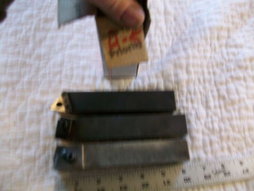 3 different makes indexable carbide cutting tool holders  1&#034; x 1&#034; x 6&#034; long for sale