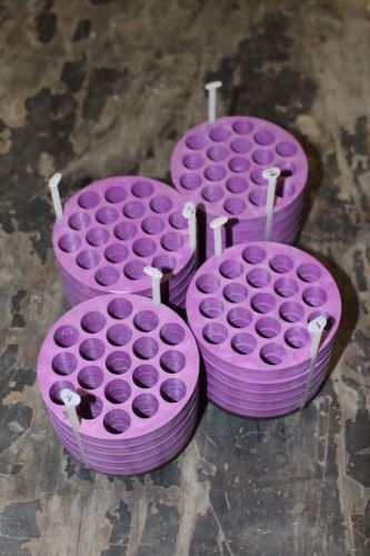 Set of 4 Beckman 341939 Centrifuge Rotor Bucket Tube Adapters Purple 19 slots