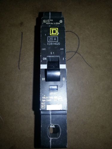 USED SQUARE D 20AMP BREAKER EDB14020 SINGLE POLE