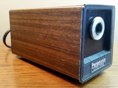 Vintage Faux Wood Panasonic Electric Auto Stop Pencil Sharpener Model #KP-77N