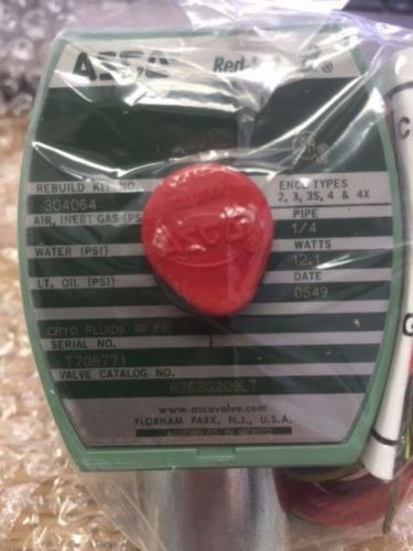 ASCO Red Hat 8263G209LT Solenoid Valve 1/4&#034; FNPT 120/60 New