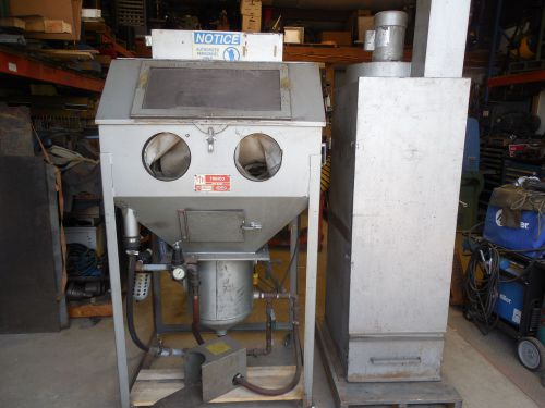 TRINCO MODEL 36X30 SANDBLASTER DIRECT PRESSURE CABINET with 800 CFM DUST COLLECT