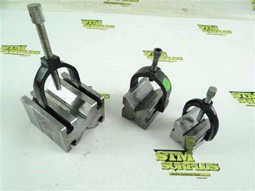 LOT OF 3 PRECISION V BLOCKS W/ CLAMPS