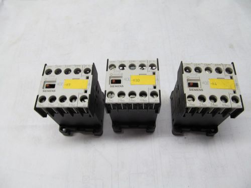 3 SIEMENS 3TH2040-02B4 4 POLE RELAYS 24 VDC COILS