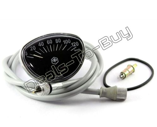 VESPA PIAGGIO SPEEDOMETER CABLE BULB TACHO BLACK SS SUPER SPRINT RALLY 120KPH