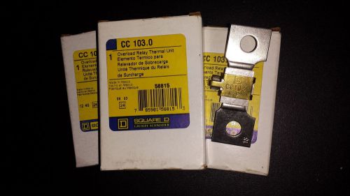 New square d cc 103.0 overload relay thermal unit heater square d cc103.0 *nib* for sale