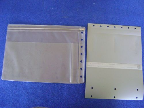 Zip lock plastic storage insert &amp; plastic storage sheet for checks 7 ring ledger for sale