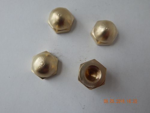 BRASS CAP NUTS - ACORN NUTS. 7/16 - 14.  4 PCS. NEW