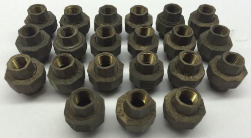 Lot Of 21 Flagg Brass 3/8&#034; Plumbing Threaded Union Couplings Fittings Coupler