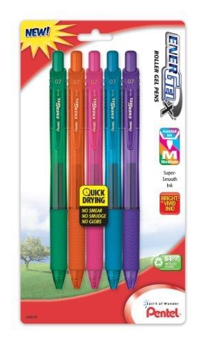 Pentel EnerGel-X Colors Retractable Liquid Gel Pen, 0.7mm, Metal Tip, Assorted