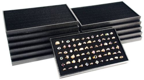 12 72 SLOT BLACK RING DISPLAY TRAVEL TRAY JEWELRY