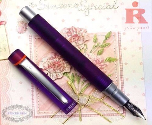 Pirre Paul&#039;s 325C Fountain Pen clear VIOLET +5 cartridges BLUE ink