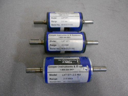 (3) cooper instruments lxt 971-2.5 nm series rotating torque load cell lot of 3 for sale