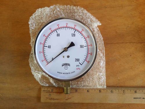 Winters pressure gauge # 325 4 1/2&#034; 1/4 npt 0-200 psi/kpa brand new and unused for sale