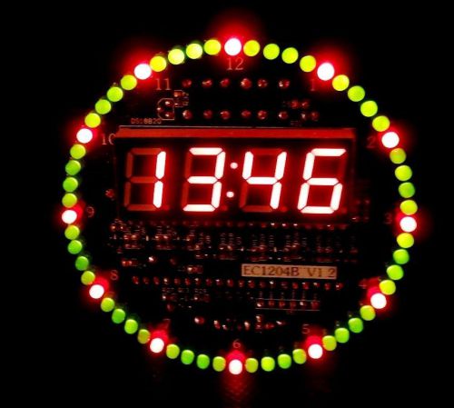 DIY DS1302 Rotating LED Electronic Digital Clock Kit 51 SCM Learning Board 5V xp