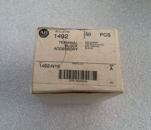 LOT OF (50) ALLEN BRADLEY 1492-N16  SER A TERMINAL BLOCK END BARRIERS NEW IN BOX