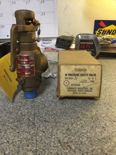 1/2&#034; x 1&#034; 29-202-31  Hi Pressure Safety Valve Steam Conbraco NOS