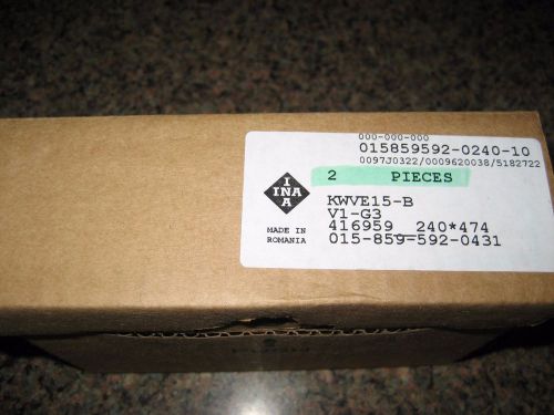 2  INA  KWVE15-B Linear Bearing Blocks / New in Box