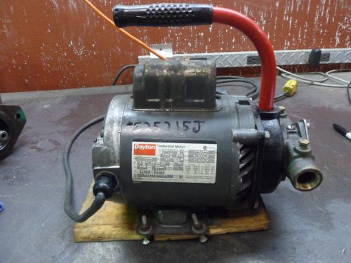 DAYTON 1/2HP MOTOR W/ TEEL 3/4&#034; BRASS PUMP #525215J FR:56C VOLTS:115/230 USED